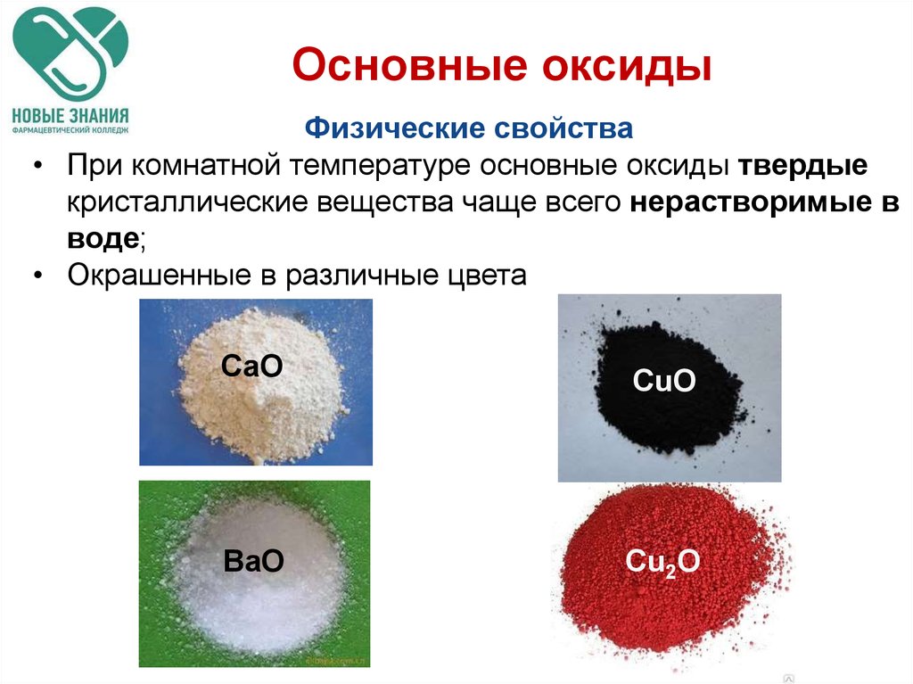 Cu2o класс неорганических соединений. Физические свойства оксидов металлов таблица. Физические свойства основных оксидов. Основные оксиды. Основные оксиды физические свойства.