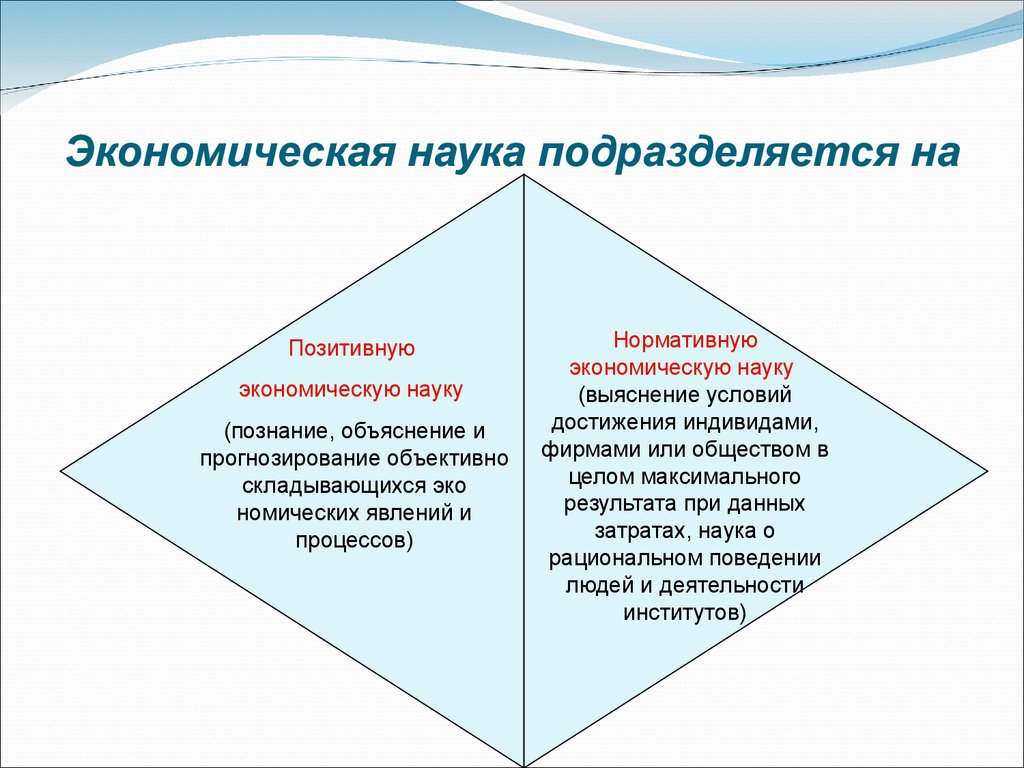 Разделы экономической науки