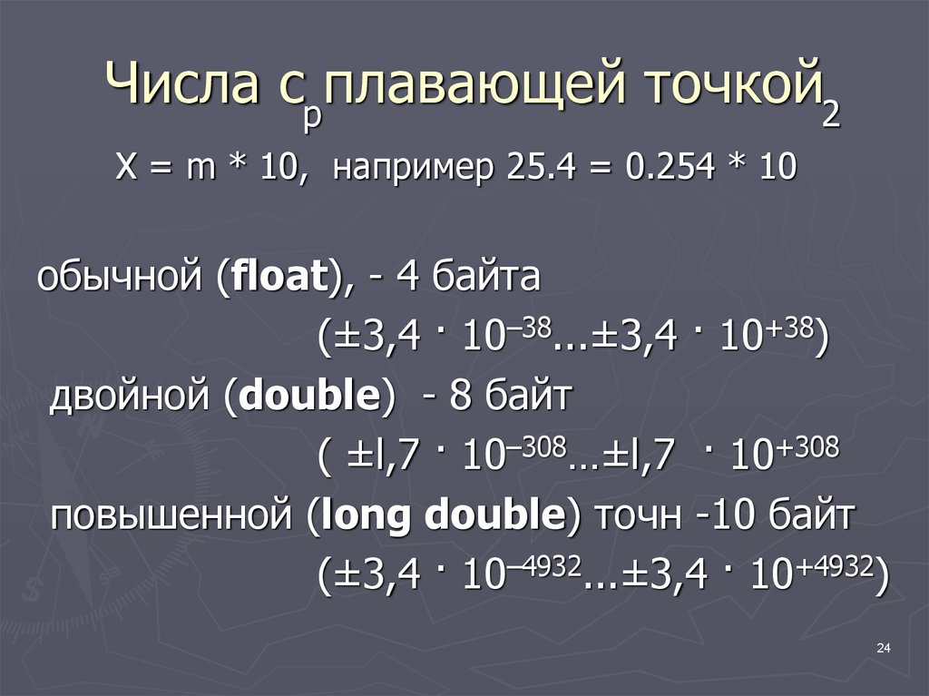 Перевести число с плавающей точкой