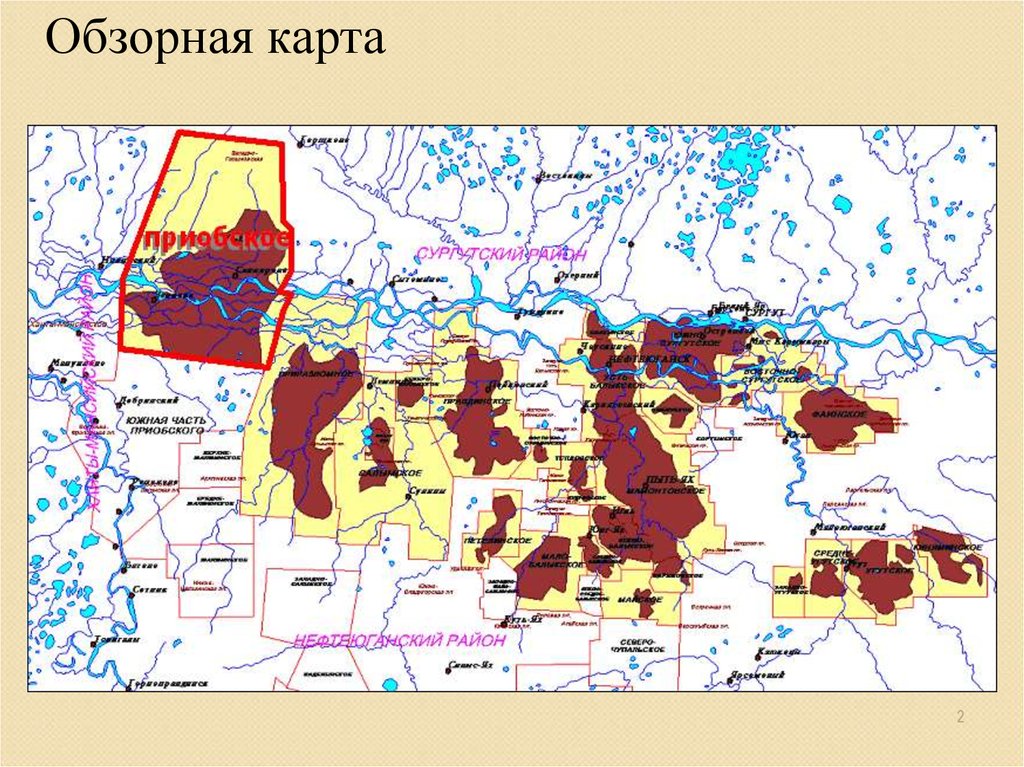 Обзорная карта приобского месторождения