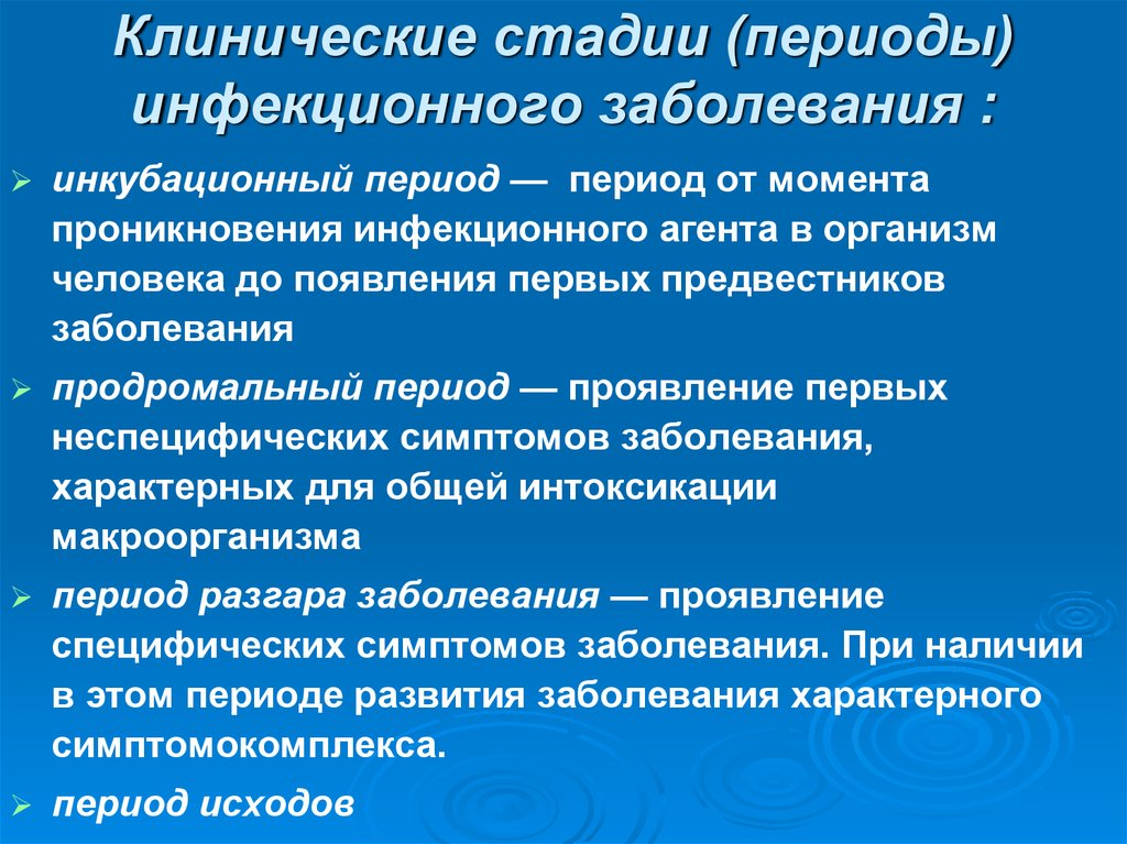 Периоды инфекционного процесса