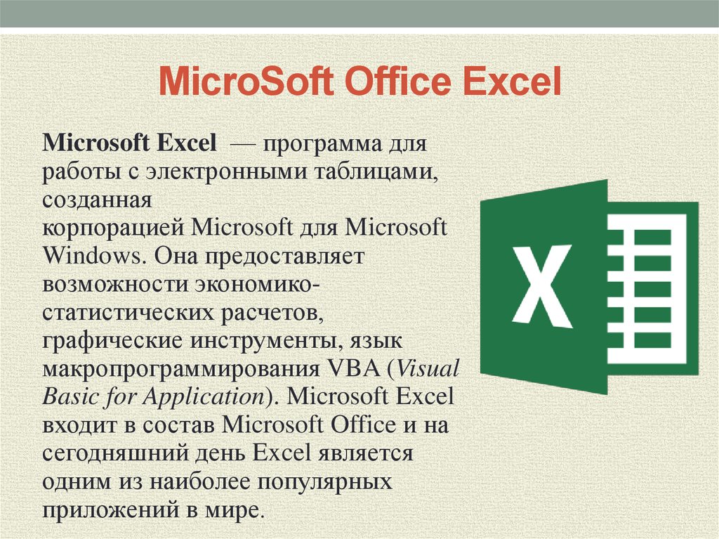 MicroSoft Office Excel