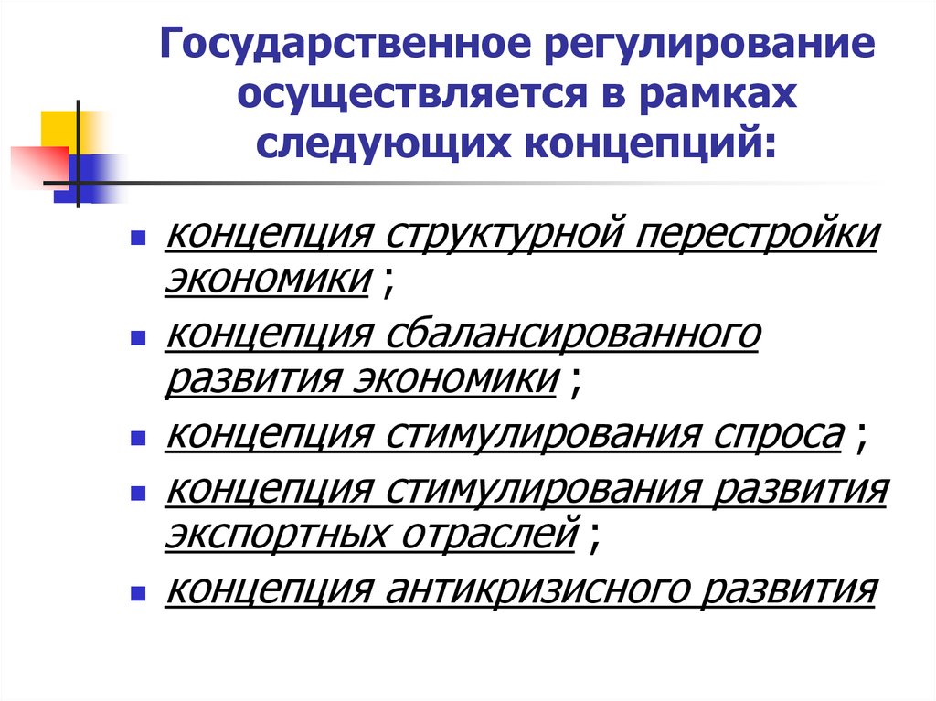 Государственное регулирование осуществляет