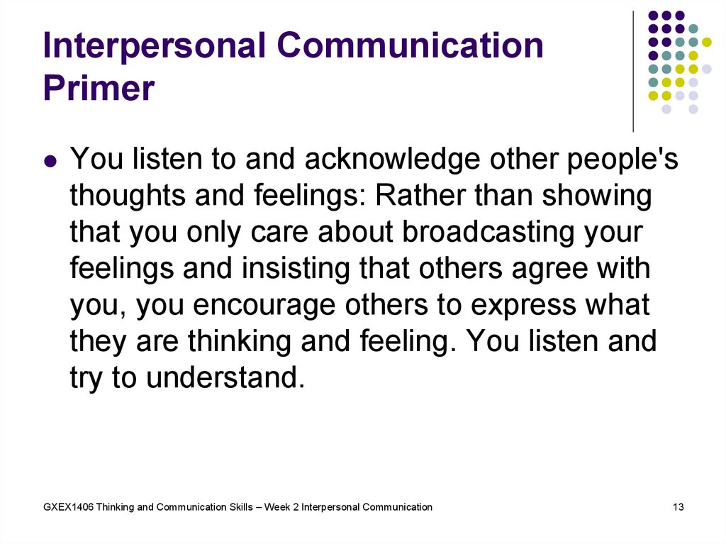 Interpersonal Communication Primer