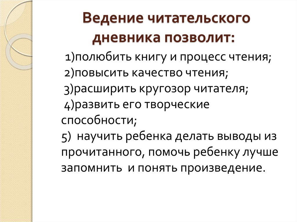 Ведение читательского дневника 8 класс образец