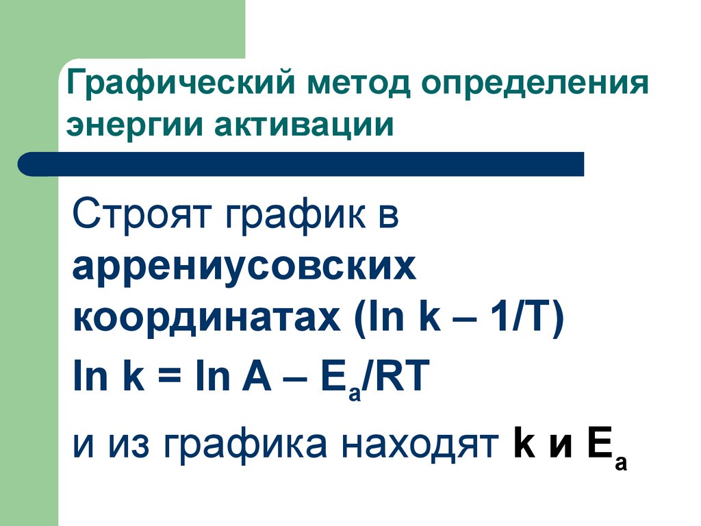 Определить энергию. Определение энергии активации графическим способом. Методы определения энергии активации. Графический способ нахождения энергии активации. Графический метод нахождения энергии активации.