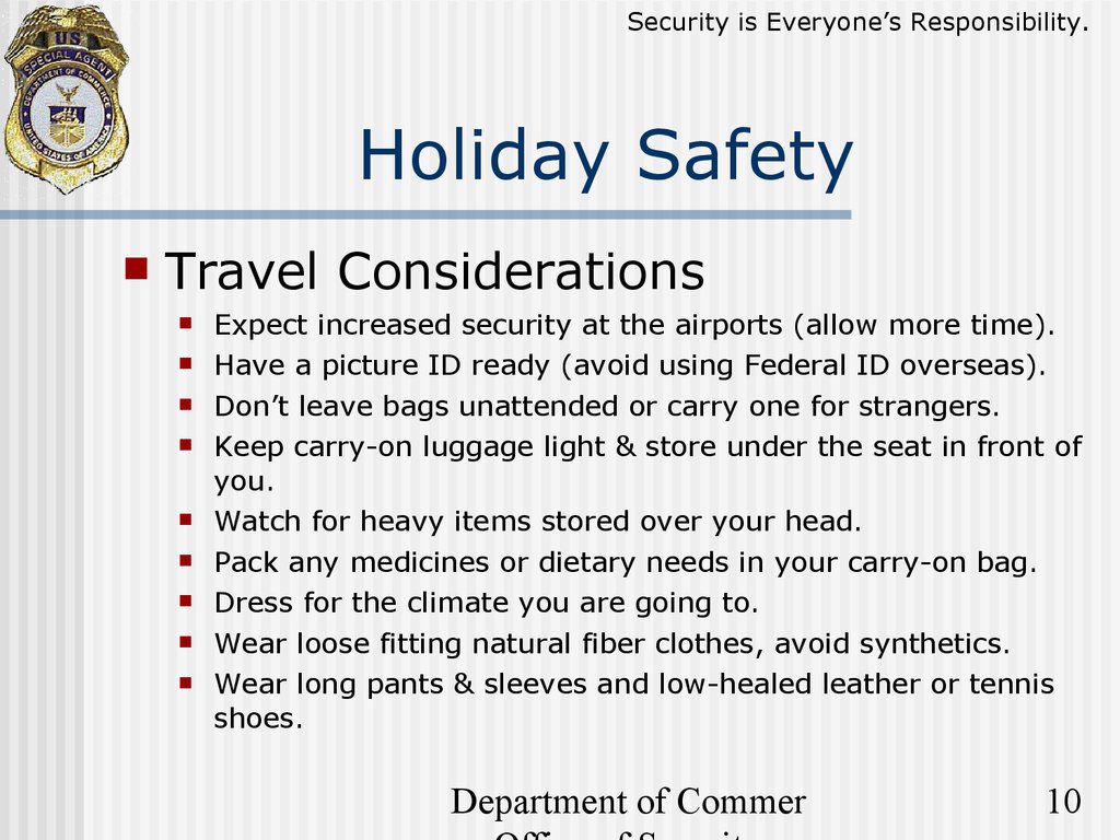 Holiday Safety Tips Online Presentation