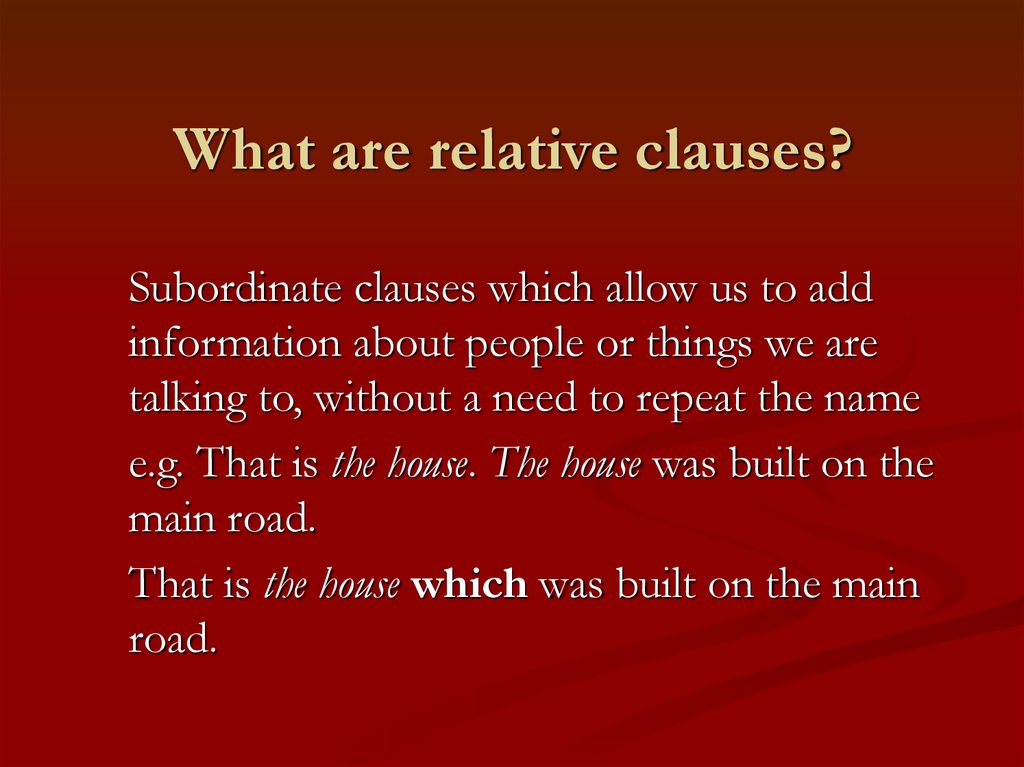 Defining and non defining relative clauses презентация