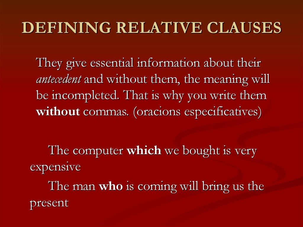 Why clause. Презентация defining relative Clauses. Предложения с relative Clauses. Defining relative Clauses. Non defining relative Clauses.