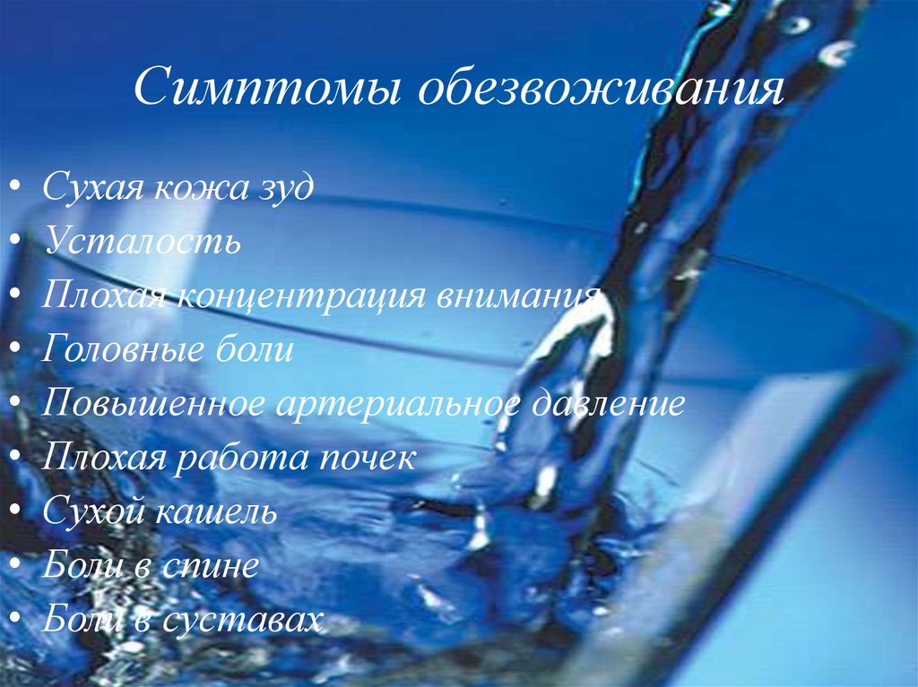Симптомы обезвоживания