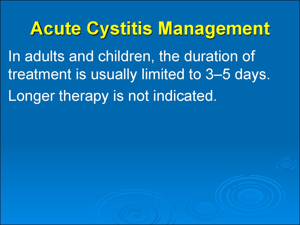 Acute Cystitis Management