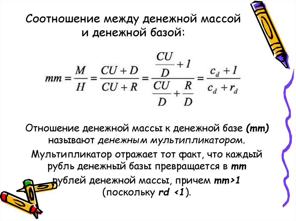 Пропорция между. Взаимосвязь между денежной массой и денежной базой. Взаимосвязь денежной базы и денежной массы. Денежная масса и денежная база. Различие денежной массы и денежной базы.