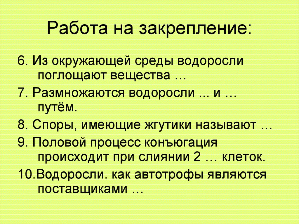 Водоросли поглощают воду