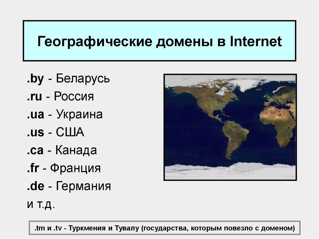 Географические домены в Internet
