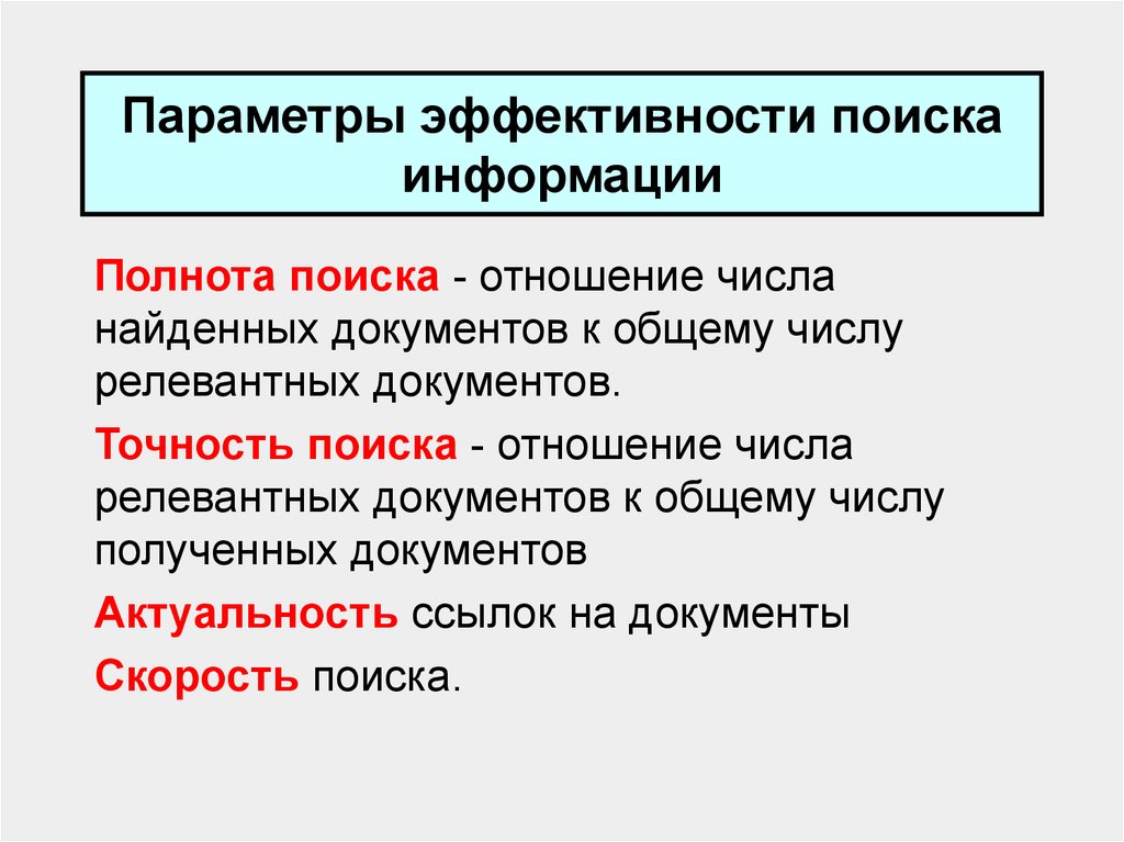 Точность поиска. Поиск эффективности. Параметры эффективности. Параметр оценки эффективности поиска.. Полнота и точность поиска.