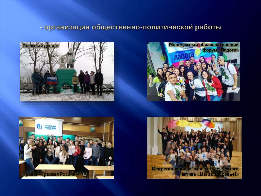 - организация общественно-политической работы