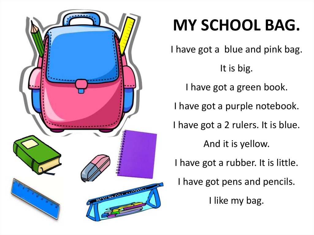 creative writing my school bag