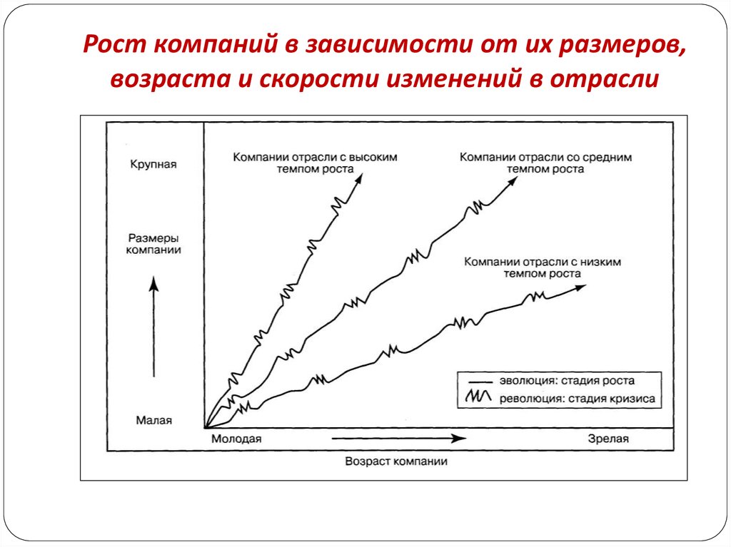 Зависимости в организации могут быть. Скорость изменений в организации. Рост предприятия. Возраст организации. Изменение скорости.