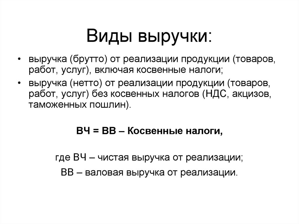 Виды выручки. Выручка виды выручки. Виды выручки от реализации. Типы выручки от реализации продукции.