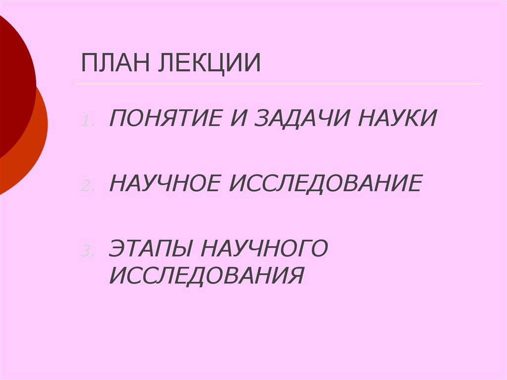 Понятие науки задачи науки. План для научной лекции. Как должна начинаться презентация.