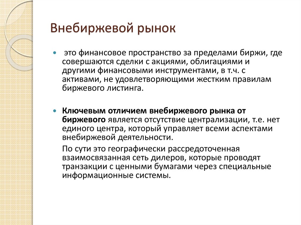 Акции приобретенные на внебиржевом рынке