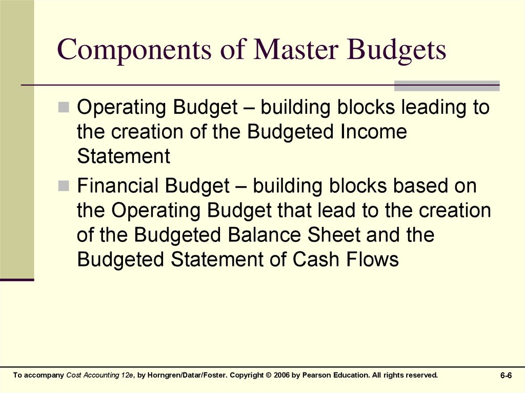 Master Budgeting And Responsibility Accounting Online Presentation