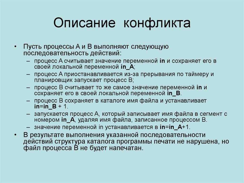 Содержание конфликта