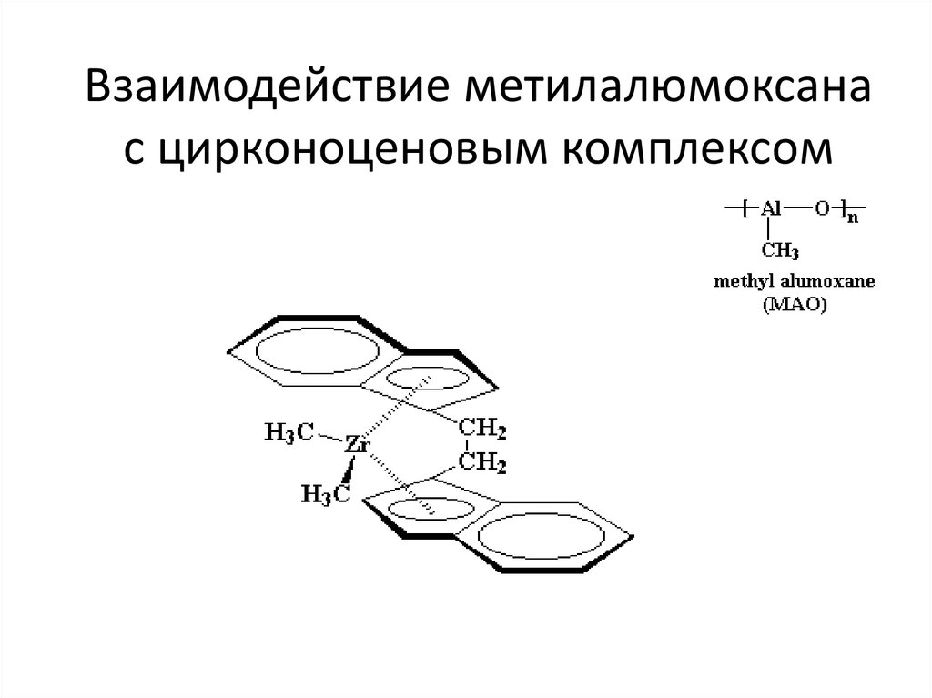 Взаимодействие метилалюмоксана с цирконоценовым комплексом
