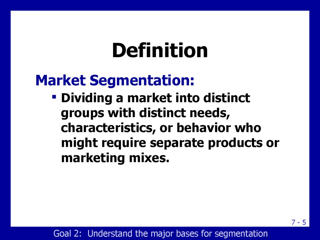 Segmentation, targeting and positioning. Building the ...