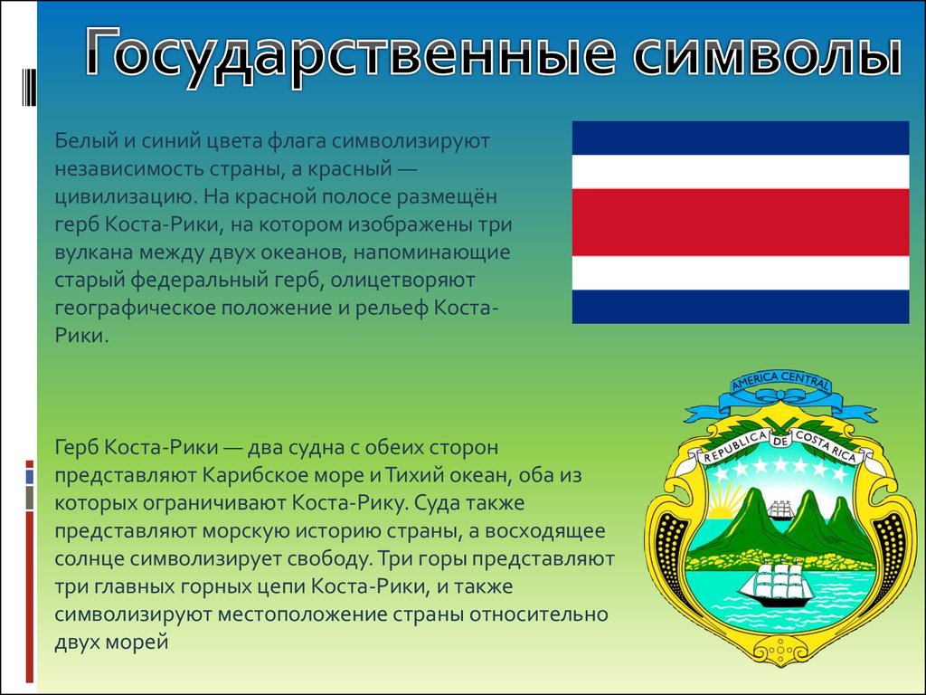 Коста рсо. Флаг и герб Коста Рики. Символика флаг герб Коста Рика. Коста Рика герб. Коста Рика презентация.