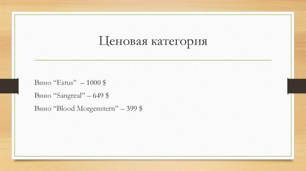 Ценовая категория