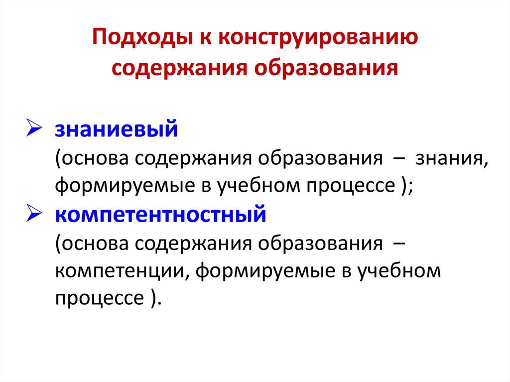 Формы содержания образования. Подходы к определению содержания образования. Подходы к конструированию содержания образования. Подходы к формированию содержания образования. Подходы к формированию содержания обучения.