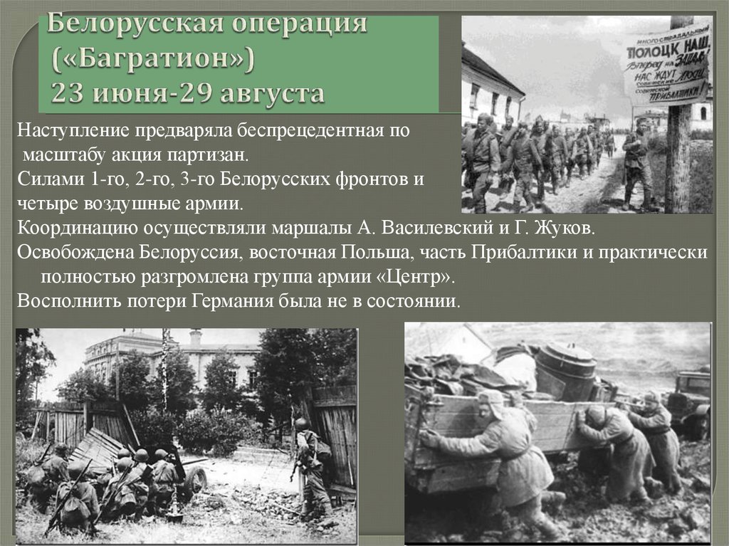 Белорусская операция 1944 презентация