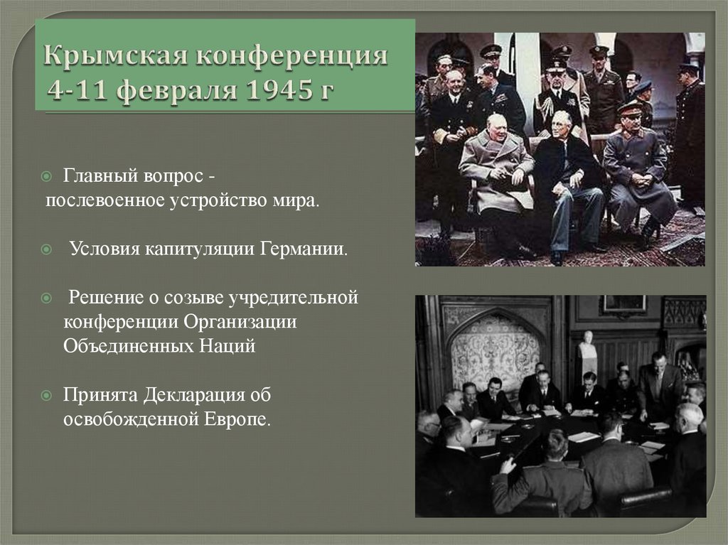Крымская конференция 4-11 февраля 1945 г