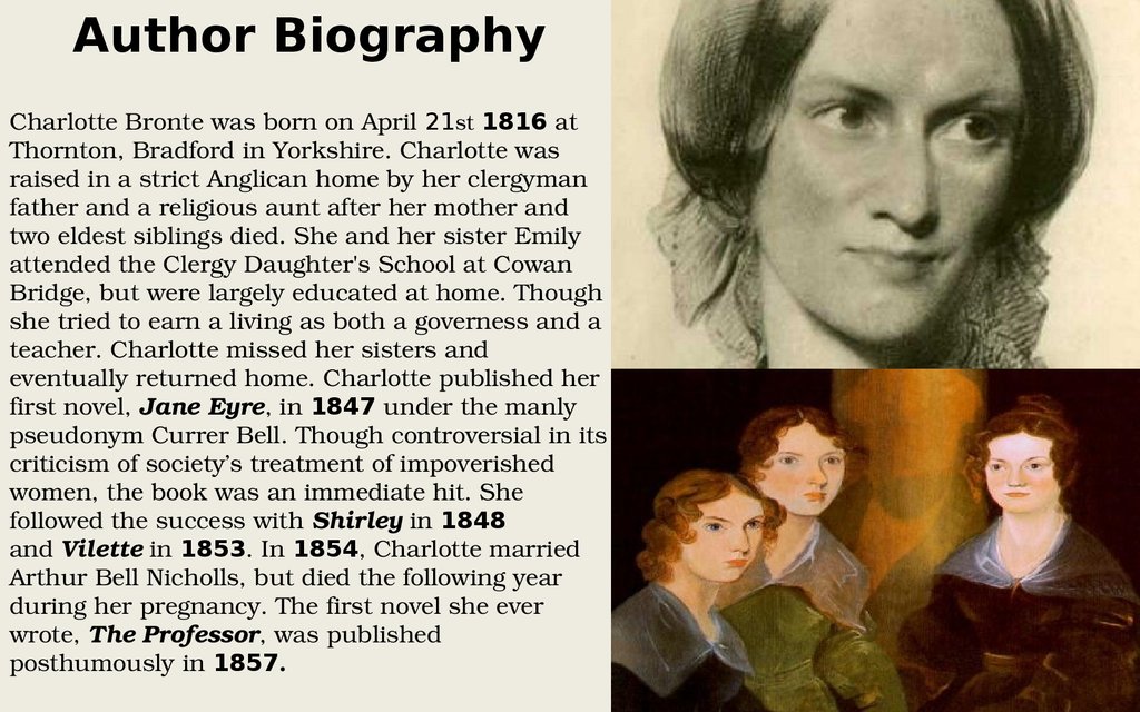 Charlotte Bronte The novel quot Jane Eyre quot презентация онлайн