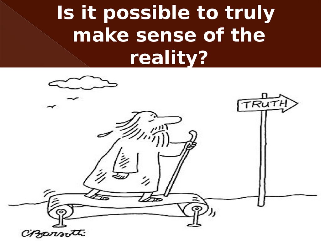 Is it possible to truly make sense of the reality?
