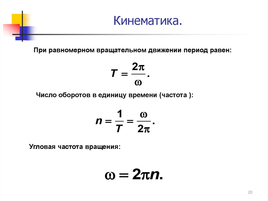 Частота время формула. Угловая частота вращения формула. Число оборотов кинематика. Частота от угловой скорости формула. Формула угловой скорости периода вращения.