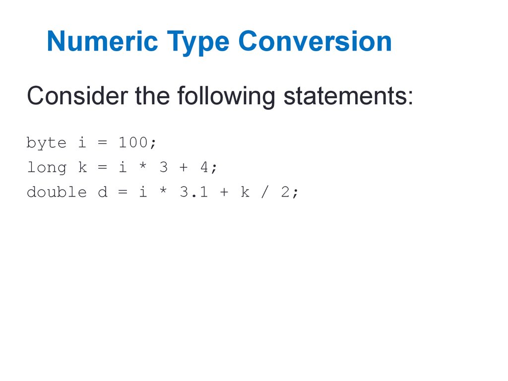 Numeric Type Conversion