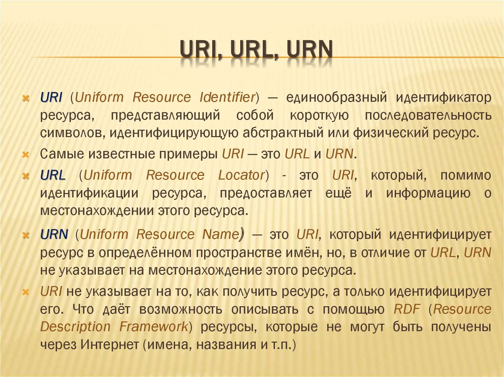 URI, URL, URN