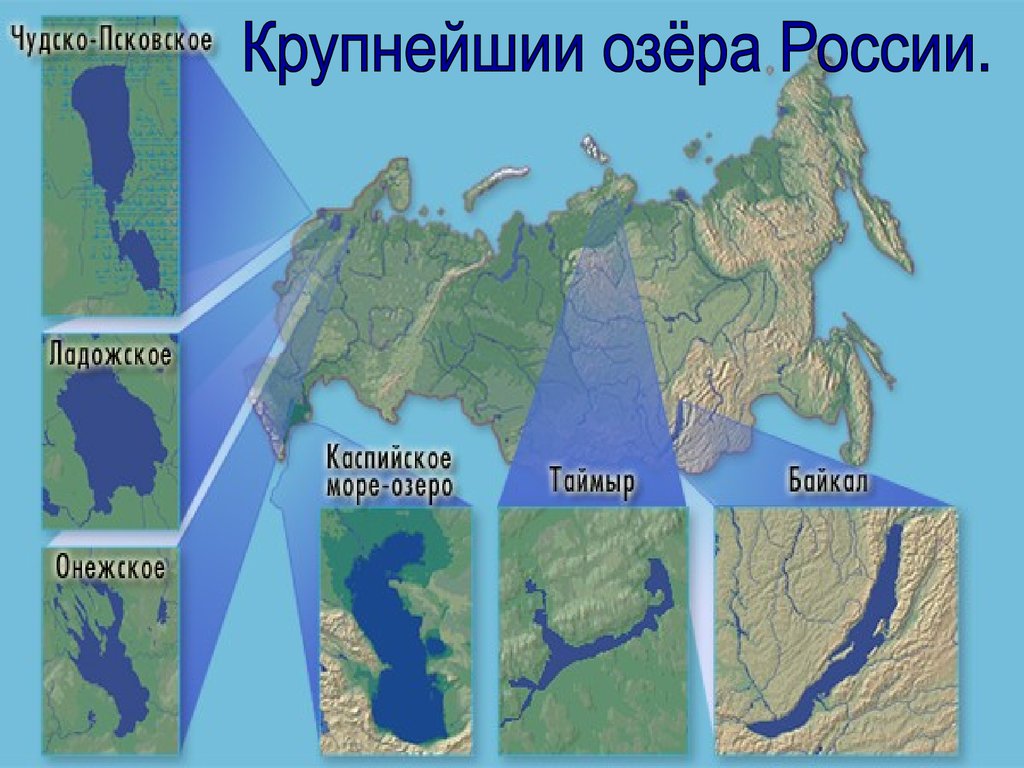 Озера в россии карта