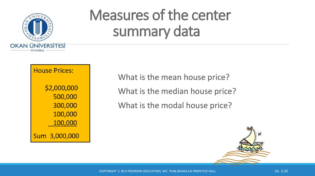 Measures of the center summary data