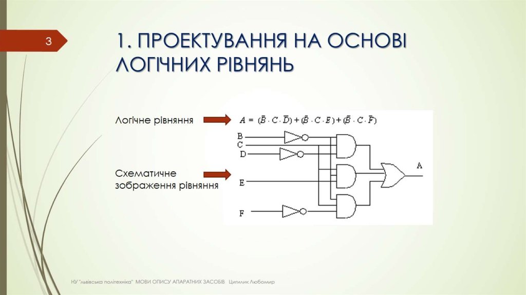 1. ПРОЕКТУВАННЯ НА ОСНОВІ ЛОГІЧНИХ РІВНЯНЬ