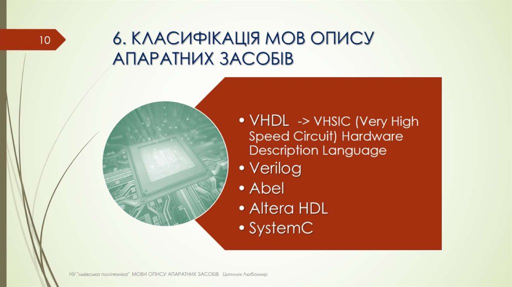 6. КЛАСИФІКАЦІЯ МОВ ОПИСУ АПАРАТНИХ ЗАСОБІВ