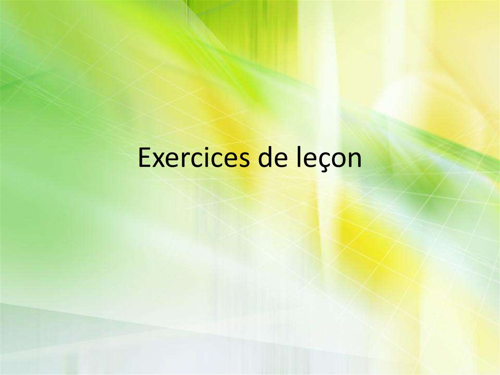 Exercices de leçon