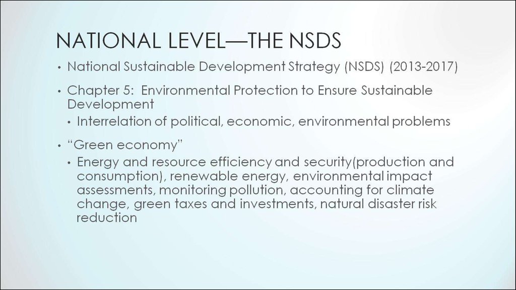 National level—THE nsds