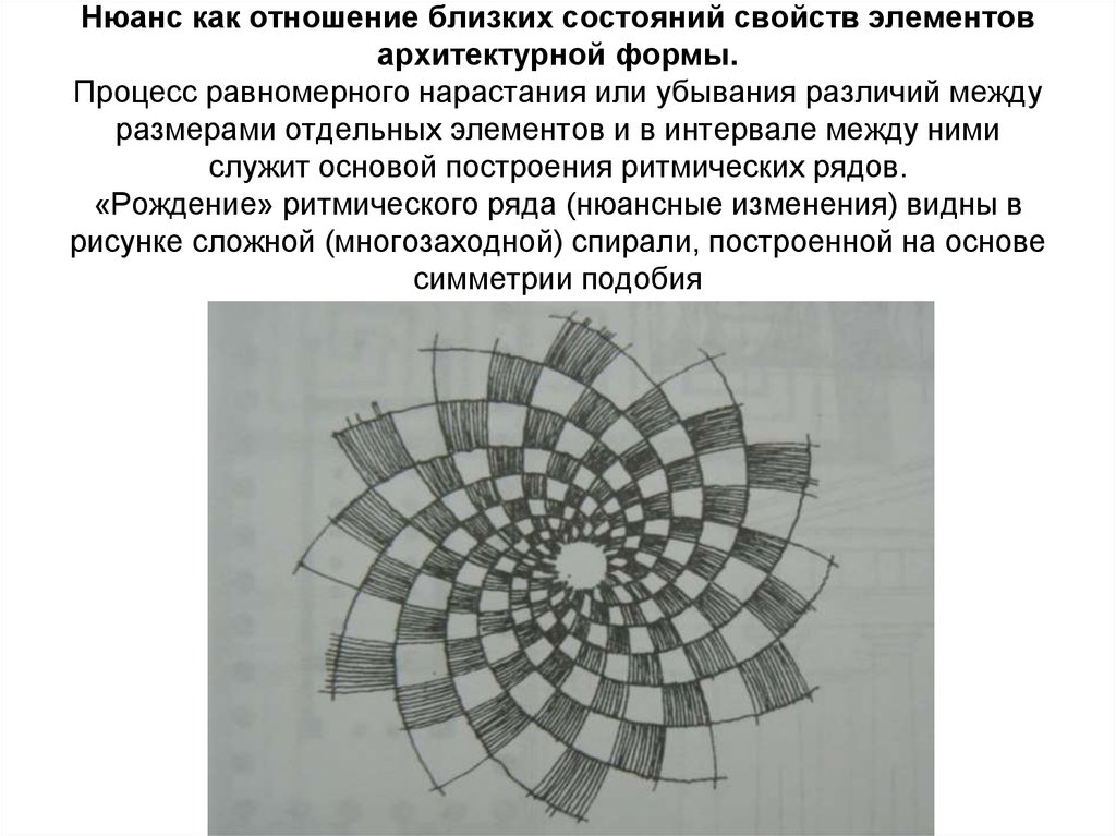 Отдельных элементов. Нюанс как отношение близких состояний свойств элементов. Закономерность зрительного восприятия объемных форм. Закономерности зрительного восприятия формы и пространства. Закономерности построения объемной формы..