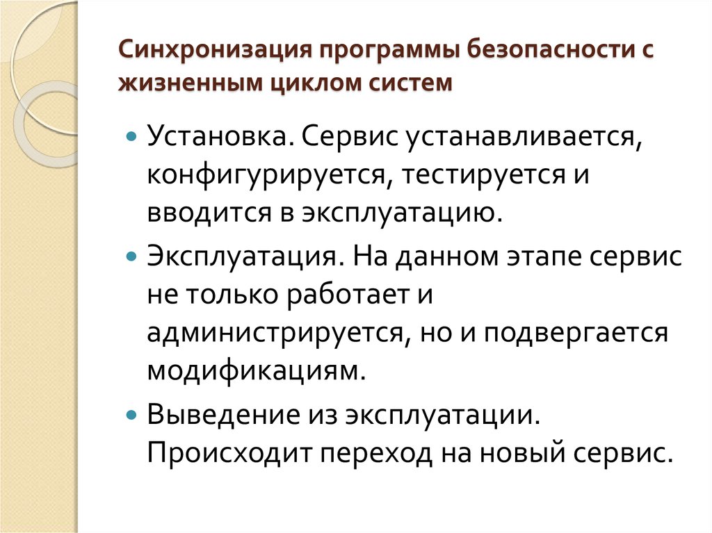 Программа безопасности. Программа безопасности синхронизируется с жизненным циклом системы. Безопасное программное обеспечение. Синхронизация планов. План синхронизации информационных систем.