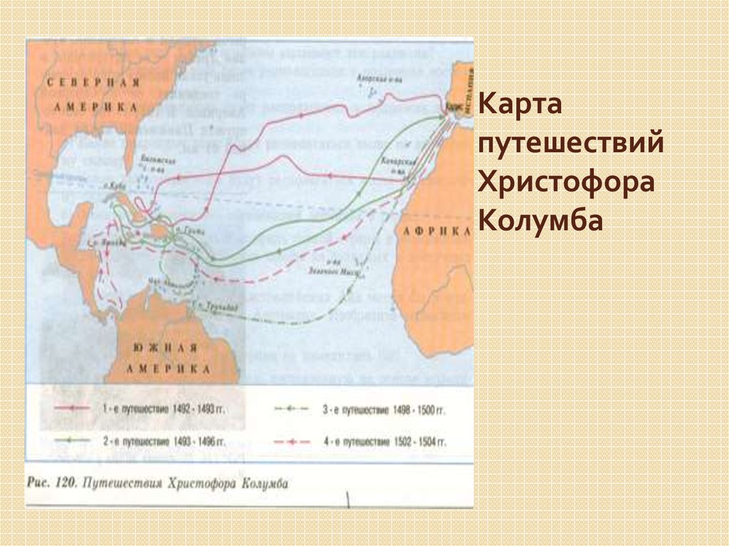 Как плыл колумб в америку карта