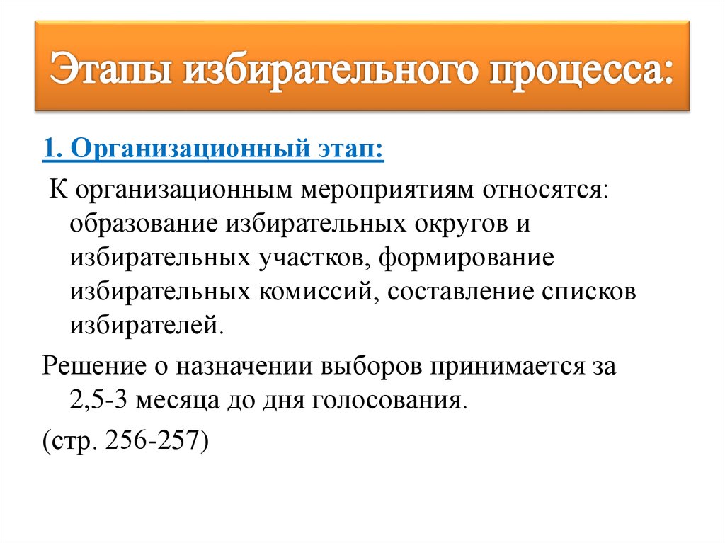 Процесс избирательного периода. Стадии (этапы) избирательного процесса. К стадиям избирательного процесса относятся:. Этапы выборного процесса. Стадии избирательного процесса формирование избирательных комиссий.