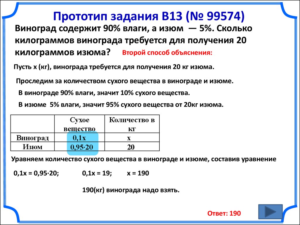 Задача про изюм егэ